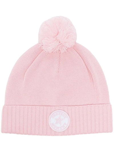 Perfect Moment Kids' Patch Beanie In Pure Pink