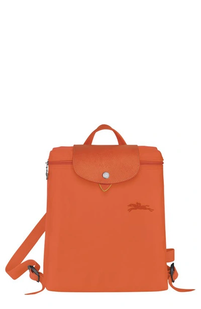 Longchamp Le Pliage Recycled Canvas Backpack In Orange