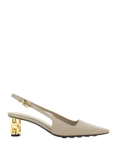 Givenchy G Cube 50 Leather Slingback Pumps In Beige