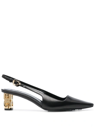 Givenchy G Cube 50 Leather Slingback Pumps In Black