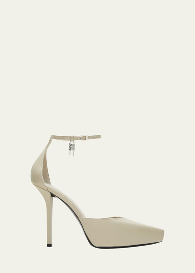 Givenchy Women's G Lock 110 Leather Ankle-strap Platform Pumps In Cream