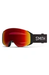 Smith 4d Mag 155mm Special Fit Snow Goggles In Black / Chromapop Sun Red