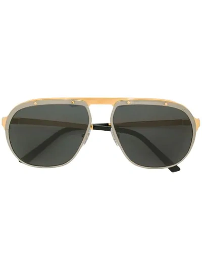 Cartier Oversized Aviator Sunglasses - Metallic