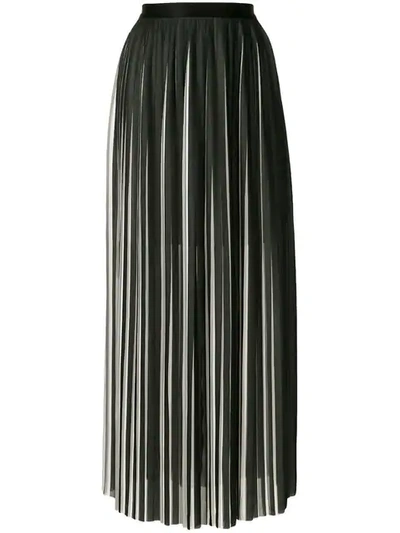 Karl Lagerfeld Pleated Maxi Skirt In Black-white