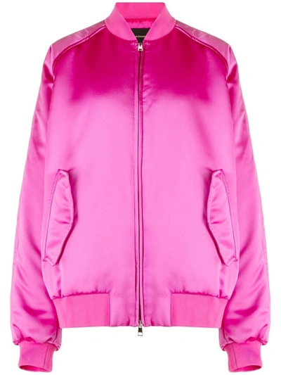 The Andamane Lupe Zipped Bomber Jacket In Pink