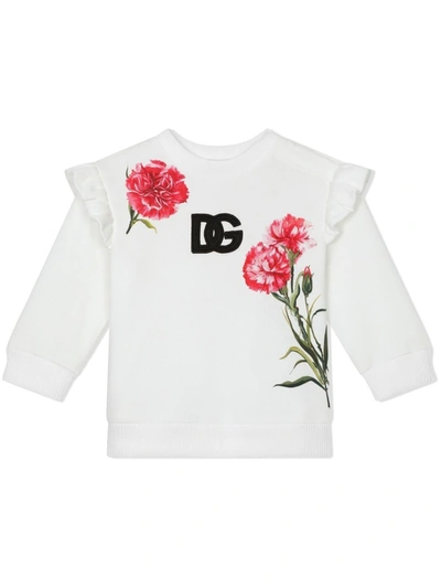 Dolce & Gabbana Babies' Floral Logo-print Sweatshirt In Multicolor