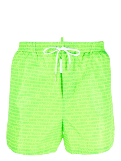 Dsquared2 Logo-print Swim Shorts In Green