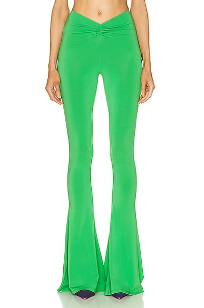 The Andamane Ruched-detail Flared Trousers In Green