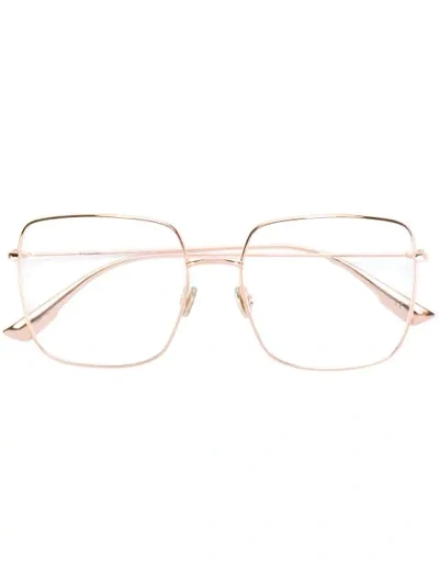 Dior Square Frame Glasses In Metallic