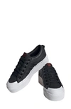 Adidas Originals Court Platform Sneaker In Black/ Black/ White