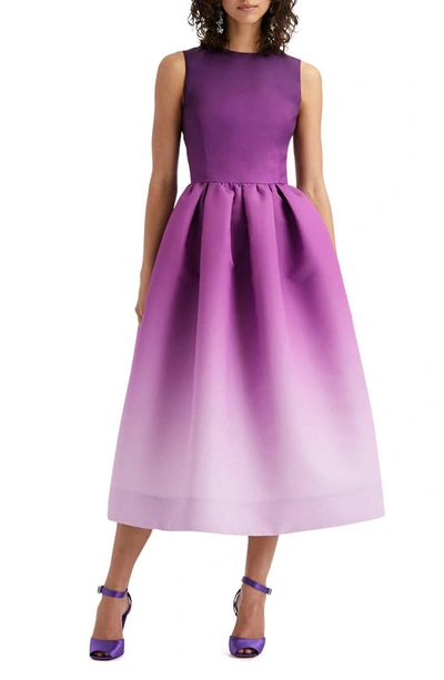 Oscar De La Renta Women's Ombré Faille Fit-&-flare Dress In Purple