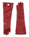 Versace Gloves In Maroon