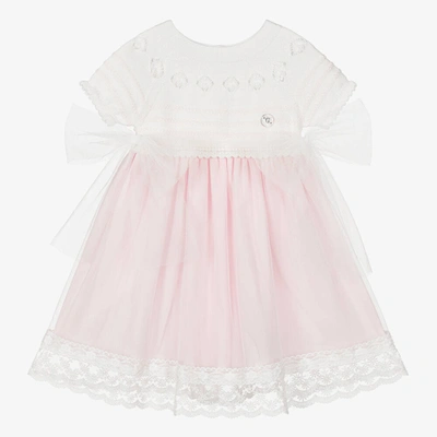 Artesania Granlei Baby Girls Pink Knitted Tulle Dress