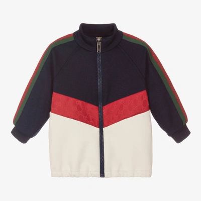 Gucci Babies' Boys Blue & Ivory Zip-up Top