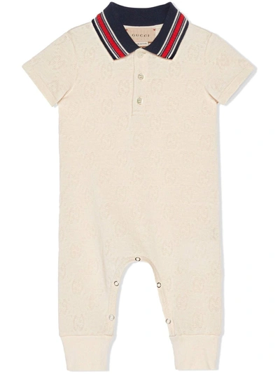 Gucci Baby Boys Ivory Cotton Logo Romper