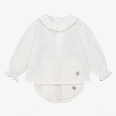 Artesania Granlei Ivory Baby Blouse & Shorts Set