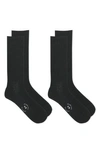 K. Bell Socks 2-pack Wool Blend Crew Socks In Black