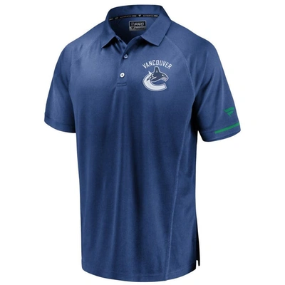 Fanatics Branded Blue Vancouver Canucks Authentic Pro Rinkside Polo
