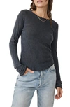 Free People Be My Baby Long Sleeve Knit Top In Black