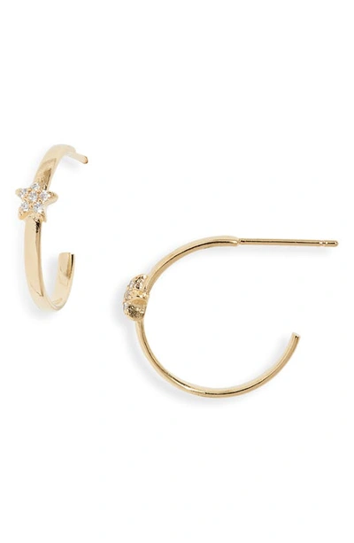 Estella Bartlett Single Cubic Zirconia Star Hoop Earrings In Gold