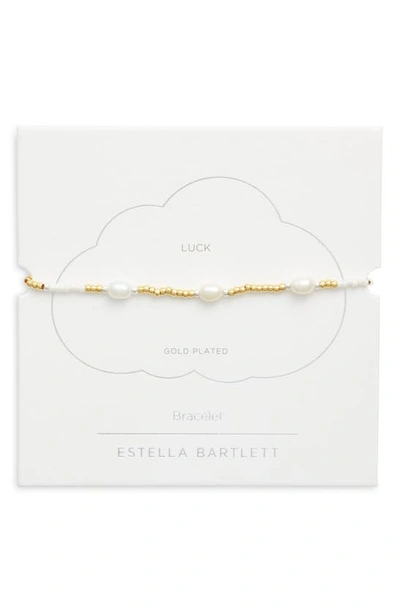 Estella Bartlett Amelia Pearl Station Slider Bracelet In Gold