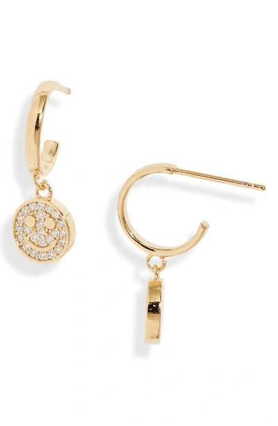 Estella Bartlett Sparkle Smiley Huggie Hoop Earrings In Gold