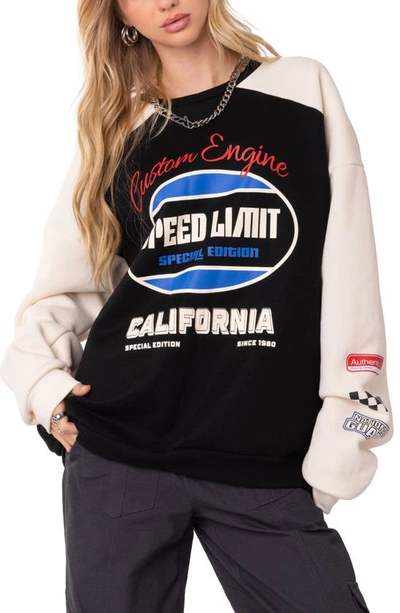 Edikted Fast Track Sweatshirt In Black