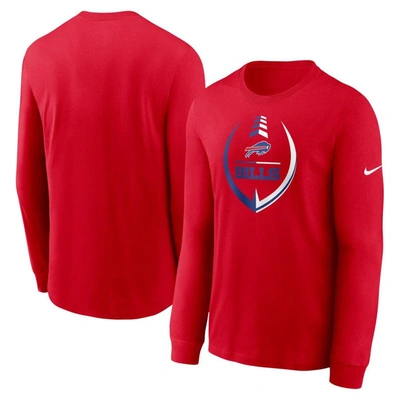 Nike Red Buffalo Bills Icon Legend Long Sleeve Performance T-shirt