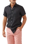 Rodd & Gunn Regular Fit Ellerslie Linen Shirt In Black Pearl