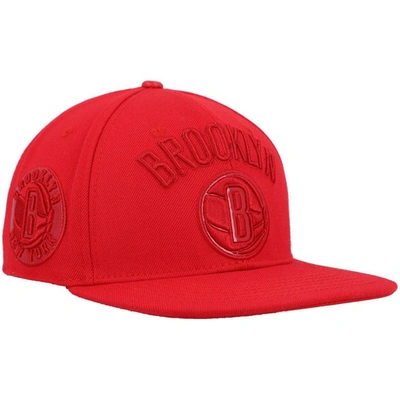 Pro Standard Red Brooklyn Nets Cherry Wool Snapback Hat