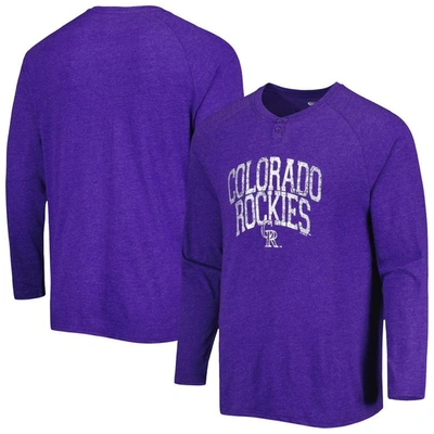 Concepts Sport Purple Colorado Rockies Inertia Raglan Long Sleeve Henley T-shirt