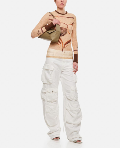 Loewe Flower Illustration Second Skin Top In Beige