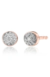 Monica Vinader Fiji Tiny Button Diamond Stud Earrings In Rose Gold