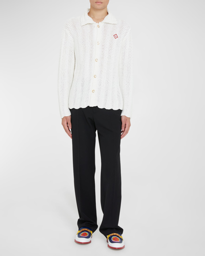 Casablanca White Wavy Gradient Long Sleeved Shirt