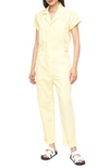 Pistola Grover Button-front Utility Jumpsuit In Pineapple