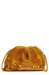 Bottega Veneta The Mini Pouch Sequin Crossbody Bag In 8539 Honeycomb/ Ocra-gold