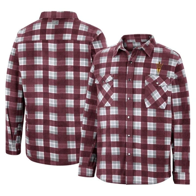 Colosseum Maroon/white Arizona State Sun Devils Ellis Plaid Full-snap Shirt Jacket