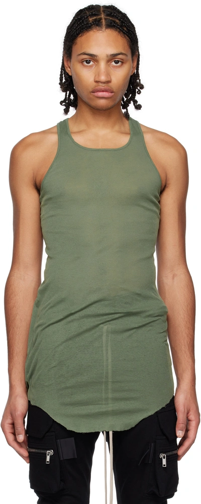 Rick Owens Basic 罗纹坦克背心 In Green