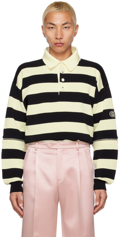 Gucci Detachable Sleeves Knit Polo In Beige