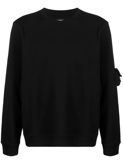 Fendi Crewneck Ff Buckle Sweatshirt In Black