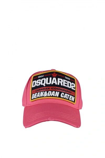 Dsquared2 Logo Patch Baseball Cap In Pink