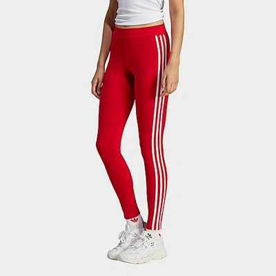 Adidas Originals Adidas Women's Originals Adicolor Classics 3-stripes Leggings In White/red