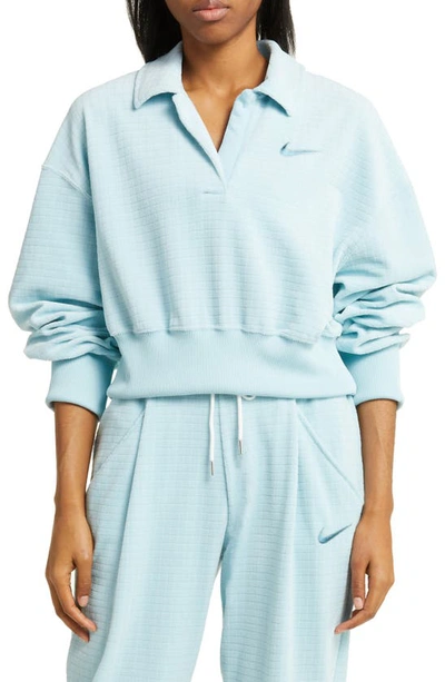 Nike Women's  Sportswear Velour Polo In Blue