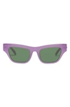 Le Specs Hankering 50mm Rectangular Sunglasses In Purple / Emerald Mono