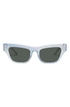 Le Specs Hankering 50mm Rectangular Sunglasses In Blue / Khaki Mono