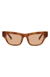 Le Specs Hankering 50mm Rectangular Sunglasses In Tort / Light Brown Mono