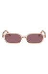 Le Specs Pilferer 53mm Rectangular Sunglasses In Pink / Smokey Brown Mono