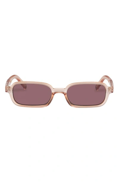 Le Specs Pilferer 53mm Rectangular Sunglasses In Pink / Smokey Brown Mono