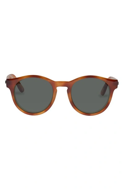 Le Specs Hey Macarena 50mm Round Sunglasses In Tort / Khaki Mono
