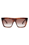 Le Specs The Thirst 58mm Gradient Square Sunglasses In Tort / Brown Grad